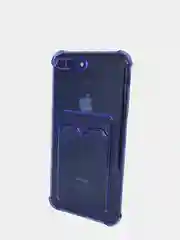 Фиолетовый чехол силиконовый с карманом на iPhone 7/8 Plus, 11, 12, 13, Pro, Pro Max