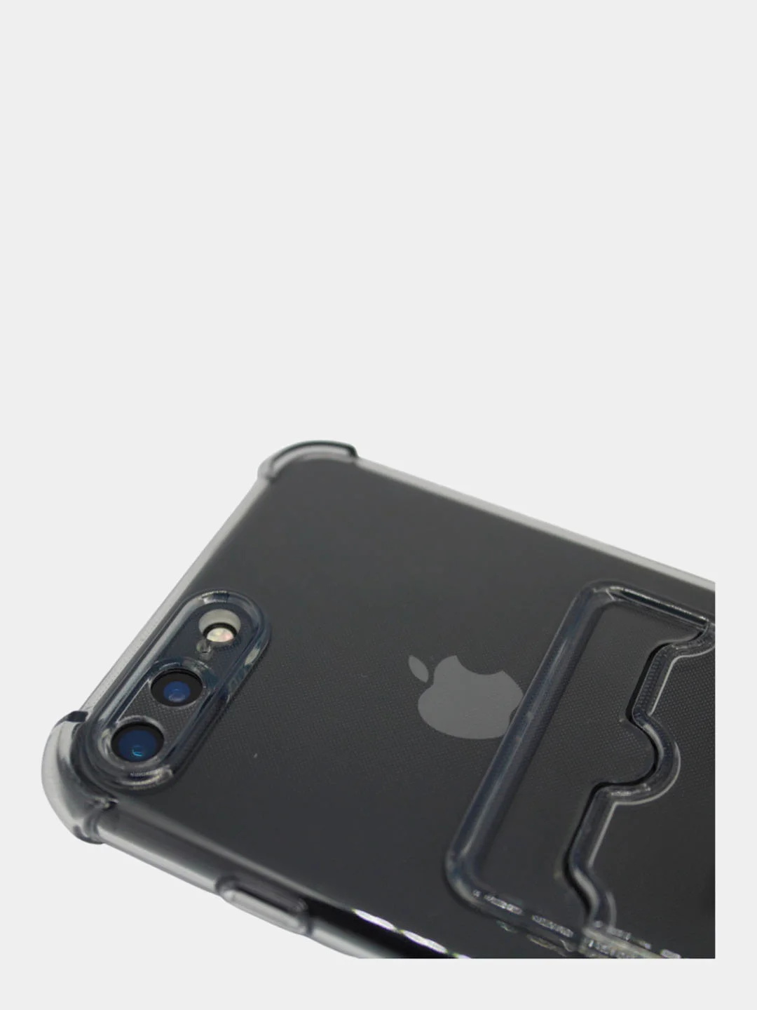 Угольный чехол силиконовый с карманом на iPhone 7/8 Plus, 11, 12, 13, Pro, Pro Max
