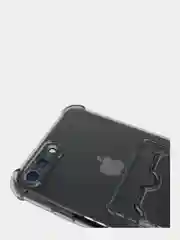 Угольный чехол силиконовый с карманом на iPhone 7/8 Plus, 11, 12, 13, Pro, Pro Max
