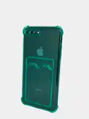 Лесной зеленый чехол силиконовый с карманом на iPhone 7/8 Plus, 11, 12, 13, Pro, Pro Max