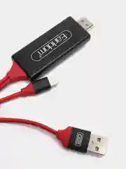 Кабель HDMI Lightning для телефона iPhone подключения айфона к монитору / телевизору