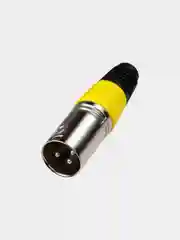 Желтый акустический разъём XLR, 3-х контактный (папа) (У)