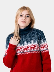 Свитер с оленями новогодний. Унисекс. WORLD WOOLLY