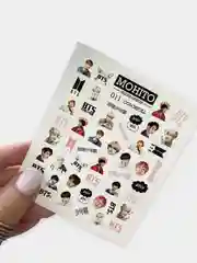 Розовый слайдер-наклейки для дизайна ногтей супергерои, аниме, Наруто, BTS