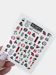 Черный слайдер-наклейки для дизайна ногтей супергерои, аниме, Наруто, BTS