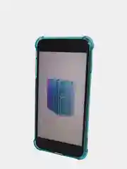 Голубой чехол силиконовый с карманом на iPhone 7/8 Plus, 11, 12, 13, Pro, Pro Max