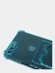 Голубой чехол силиконовый с карманом на iPhone 7/8 Plus, 11, 12, 13, Pro, Pro Max