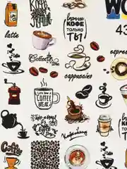 Наклейки для ногтей, слайдеры для маникюра и педикюра. Кофе