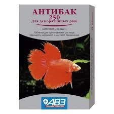 Таблетки для аквариумных рыб "Антибак 250", антибактериальный, 6 таблеток