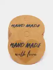 Бирка крафт "Hand made with love", набор 100шт