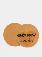 Бирка крафт "Hand made with love", набор 100шт