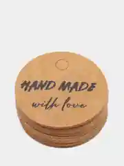 Бирка крафт "Hand made with love", набор 100шт