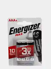 Батарейки Energizer Alkaline "Max", тип ААA, LR03, 4 штуки