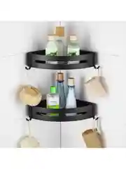 Черный fashun LOFT полочка угловая 225x225x45 мм, с крючками,  авиационный алюминий