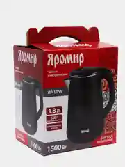 Черный чайник электрический ЯРОМИР ЯР-1059, 1500 Вт, 1.8л