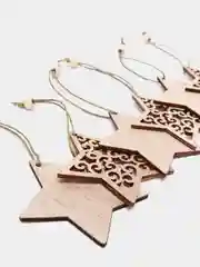 Золотой набор деревянных елочных игрушек