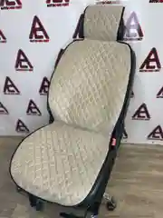 Бежевый накидки на сидения авто (велюр) с двойной строчкой (пара)