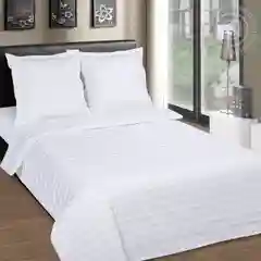 Белый комплект постельнго белья ЕВРО