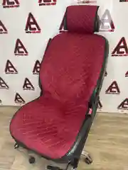 Бордовый накидки на сидения авто, пара, с двойной строчкой, замша