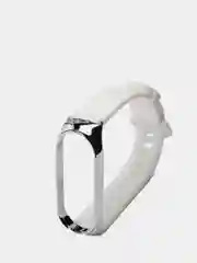 Белый ремешок для Xiaomi mi band 3, 4, 5, 6, фирменный силиконовый, с металлической капсулой
