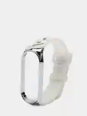 Белый ремешок силиконовый для Xiaomi Mi Band 3 4 5 6 сяоми ми банд