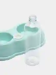 Серый миска для домашних животных, с автопоилкой, двойная