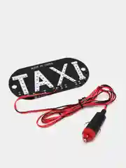 Табличка "TAXI" светодиодная со штекером, в прикуриватель, на присосках