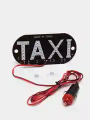 Табличка "TAXI" светодиодная со штекером, в прикуриватель, на присосках