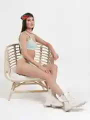 Лайм купальник женский раздельный, с высокой талией