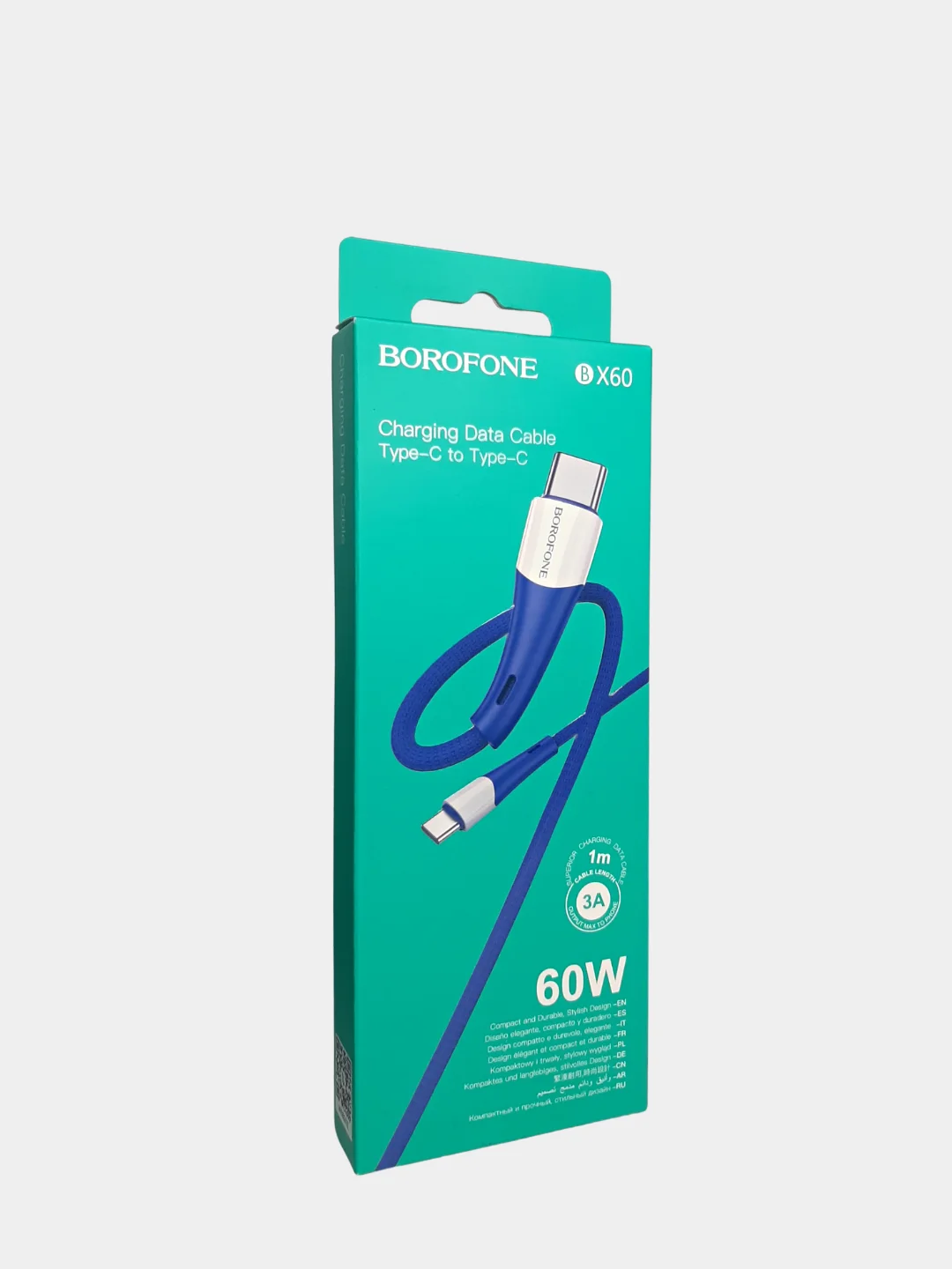 Синий кабель USB BOROFONE BX60 для зарядки и передачи данных Micro Type-C Lightning