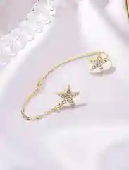 Серьга с цепочкой в виде звезды Memory, кафф
