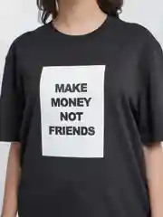 Черный футболка Make money not friends 21, черный цвет