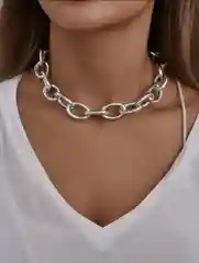 Серый металлик металлическое цепное ожерелье