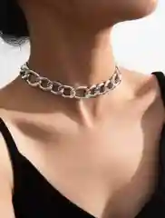 Серебряный металлическое цепное ожерелье