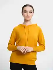 Желтый свитер С КАПЮШОНОМ