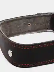 Черный ошейник для собак из натуральной кожи с ватином