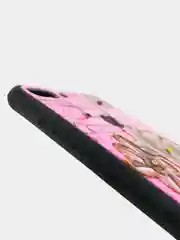 Розовый чехол для смартфона Honor Y9 2018 пластиковый с силиконовыми краями,рисунок,стразы