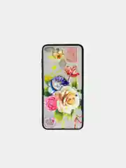 Серый чехол для смартфона Honor Y9 2018 пластиковый с силиконовыми краями,рисунок,стразы