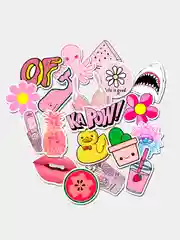 Наклейки стикеры VSCO розовые /50шт/ Стикерпак