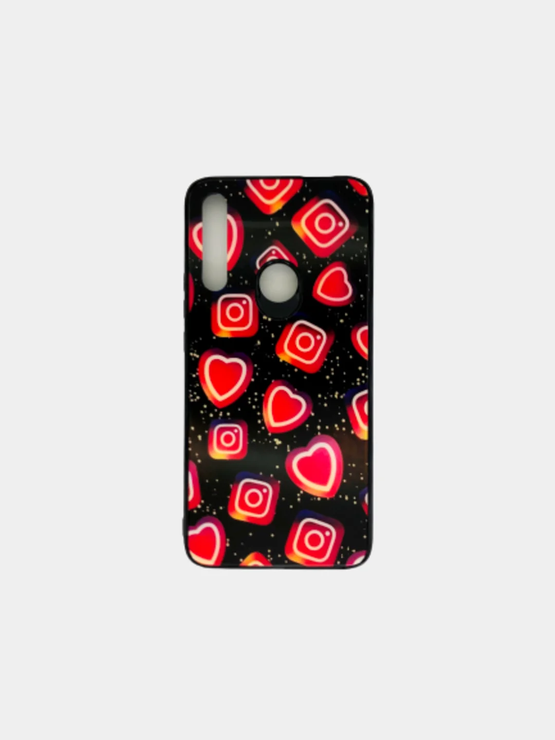 Черный чехол для смартфона Huawei Psmart Z / 9X пластиковый с силиконовыми краями и рисунком