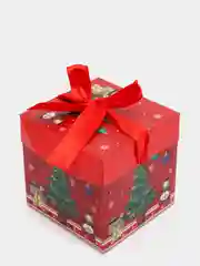 Оливковый подарочная коробка новогодняя с бантом