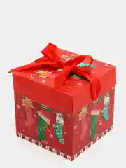 Лайм подарочная коробка новогодняя с бантом