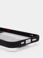 Черный чехол для iPhone 12 / 6.1 /, силиконовый, с держателем-подставкой