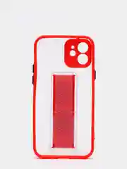 Красный чехол для iPhone 12 / 6.1 /, силиконовый, с держателем-подставкой