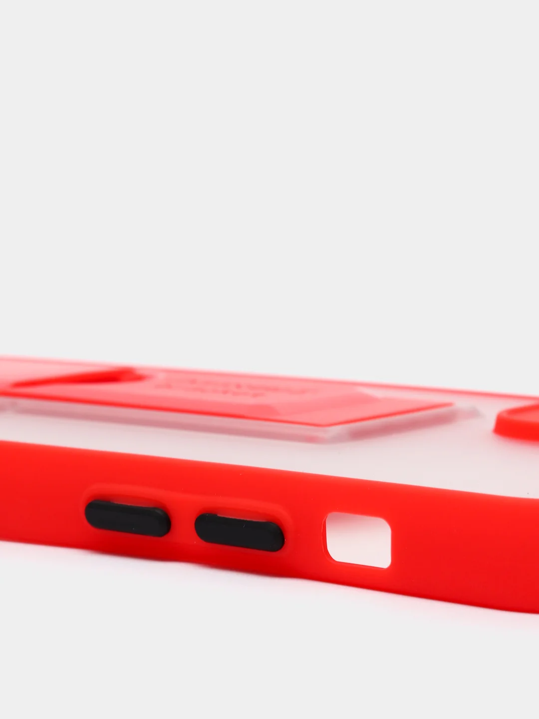 Красный чехол для iPhone 12 / 6.1 /, силиконовый, с держателем-подставкой