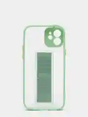 Салатовый чехол для iPhone 12 / 6.1 /, силиконовый, с держателем-подставкой