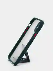 Зеленый чехол для iPhone 12 / 6.1 /, силиконовый, с держателем-подставкой