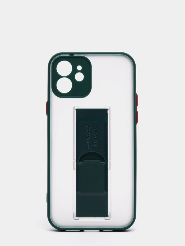 Чехол для iPhone 12 / 6.1 /, силиконовый, с держателем-подставкой