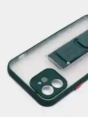 Зеленый чехол для iPhone 12 / 6.1 /, силиконовый, с держателем-подставкой