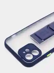 Синий чехол для iPhone 12 / 6.1 /, силиконовый, с держателем-подставкой